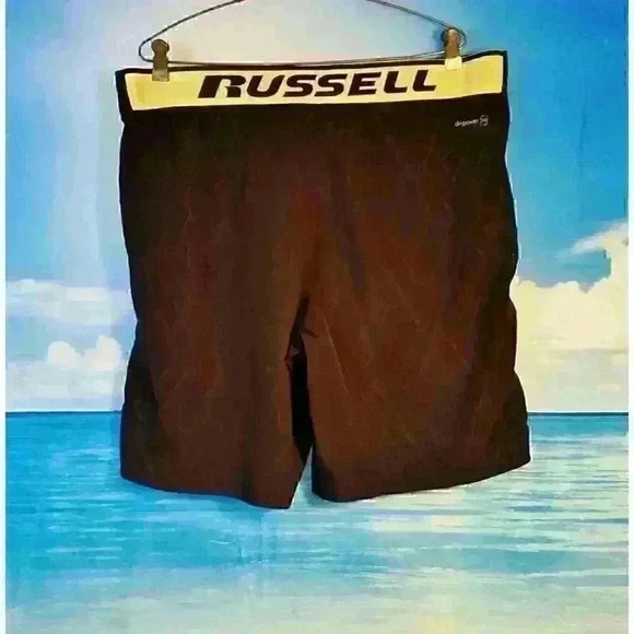 RUSSELL Men's BLACK Athletic Workout Shorts DRI-POWER 360 Lightweight size Med - Picture 3 of 4